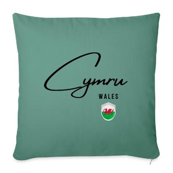 Flag of Wales, Welsh pride - Sofa pillowcase 17,3'' x 17,3'' (45 x 45 cm) - cypress green - Front
