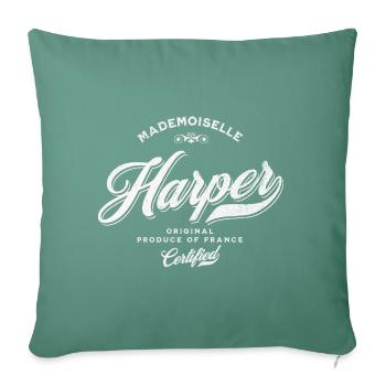 Mademoiselle Harper - Housse de coussin décorative 45 x 45 cm - vert sapin - Devant