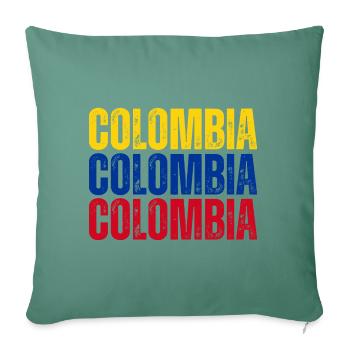 Flag of Colombia, Colombian pride - Sofa pillowcase 17,3'' x 17,3'' (45 x 45 cm) - cypress green - Front