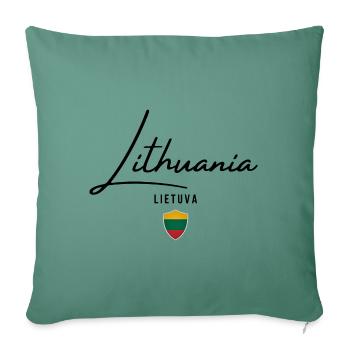 Drapeau lituanien, fierté lituanienne - Housse de coussin décorative 45 x 45 cm - vert sapin - Devant
