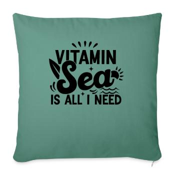 "Vitamin Sea" Pour Homme Ou Femme - Housse de coussin décorative 45 x 45 cm - vert sapin - Devant