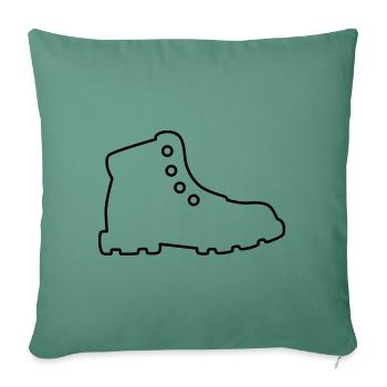 Sabot mural - contour noir - Housse de coussin décorative 45 x 45 cm - vert sapin - Devant