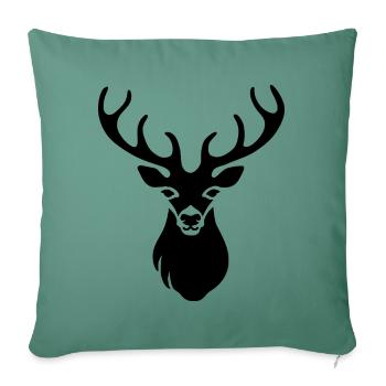Deer head black - Sofa pillowcase 17,3'' x 17,3'' (45 x 45 cm) - cypress green - Front
