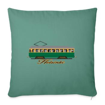 HELSINKI TRAM T-SHIRTS, HOODIES AND GIFTS - Sofa pillowcase 17,3'' x 17,3'' (45 x 45 cm) - cypress green - Front