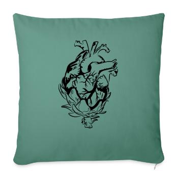 Coeur d'artichaut - Housse de coussin décorative 45 x 45 cm - vert sapin - Devant