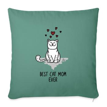 Best Cat mom ever - für die beste Katzenmama - Sofakissenbezug 45 x 45 cm - Tanngrün - Vorne