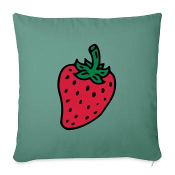 Strawberry Strawberry Berry - Sofa pillowcase 17,3'' x 17,3'' (45 x 45 cm) - cypress green - Front