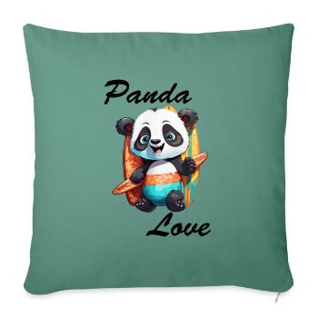 Panda / Animal / Zoo / Bamboo / Wild / Childlike - Sofa pillowcase 17,3'' x 17,3'' (45 x 45 cm) - cypress green - Front