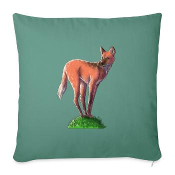 Maned wolf on hill | Dog | Fuchs | Wolf - Sofa pillowcase 17,3'' x 17,3'' (45 x 45 cm) - cypress green - Front