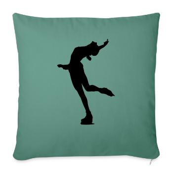 patinage artistique skating - Housse de coussin décorative 45 x 45 cm - vert sapin - Devant