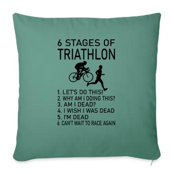 Triathlon Swim Bike Run - Sofa pillowcase 17,3'' x 17,3'' (45 x 45 cm) - cypress green - Front