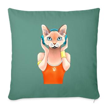 Music chat - Sofa pillowcase 17,3'' x 17,3'' (45 x 45 cm) - cypress green - Front