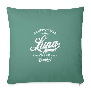 Mademoiselle Luna - Housse de coussin décorative 45 x 45 cm - vert sapin - Devant
