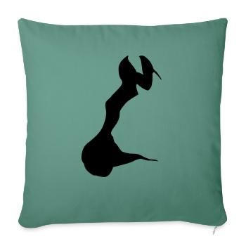 Cheval avec chat - Housse de coussin décorative 45 x 45 cm - vert sapin - Devant