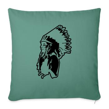 Indian Chief indien usa symbol of wild chef native - Sofa pillowcase 17,3'' x 17,3'' (45 x 45 cm) - cypress green - Front