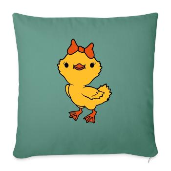 Chick Schleife weiblich Mädchen - Sofakissenbezug 45 x 45 cm - Tanngrün - Vorne