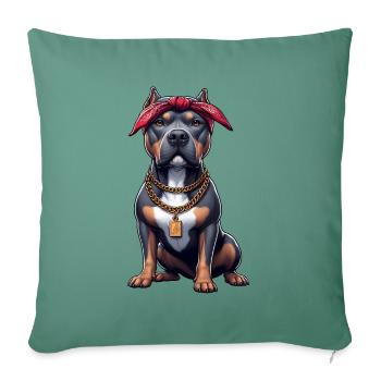 Pitbull The Rapper - Sofa pillowcase 17,3'' x 17,3'' (45 x 45 cm) - cypress green - Front