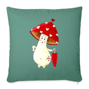 Champi(mi)gnon - Housse de coussin décorative 45 x 45 cm - vert sapin - Devant