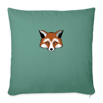 Tête de renard comique - Housse de coussin décorative 45 x 45 cm - vert sapin - Devant