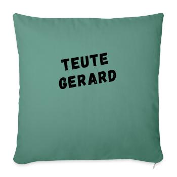 TEUTE GÉRARD. Chemises en dialecte anversois - Housse de coussin décorative 45 x 45 cm - vert sapin - Devant