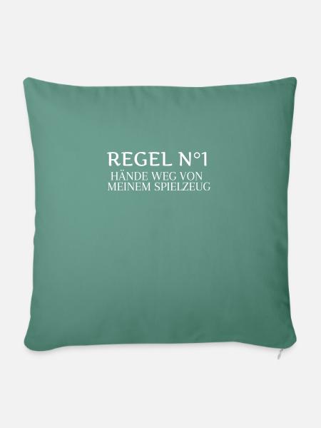 Regel Nummer 1 - Sofakissenbezug 45 x 45 cm - Tanngrün