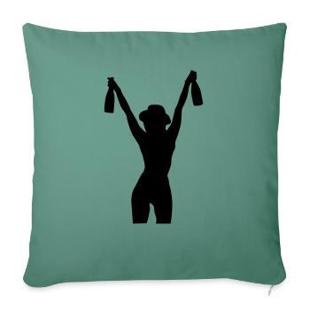 drinking party girl - Sofa pillowcase 17,3'' x 17,3'' (45 x 45 cm) - cypress green - Front