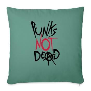 punks pas mort citation - Housse de coussin décorative 45 x 45 cm - vert sapin - Devant