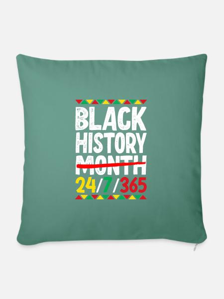 Black History Month 24/7/365 - Sofakissenbezug 45 x 45 cm - Tanngrün