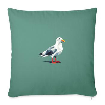 Moin Comic Nordsee Hamburg Polygon Seagull Bird Pier - Sofa pillowcase 17,3'' x 17,3'' (45 x 45 cm) - cypress green - Front