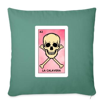 La « loterie » mexicaine du crâne - Housse de coussin décorative 45 x 45 cm - vert sapin - Devant