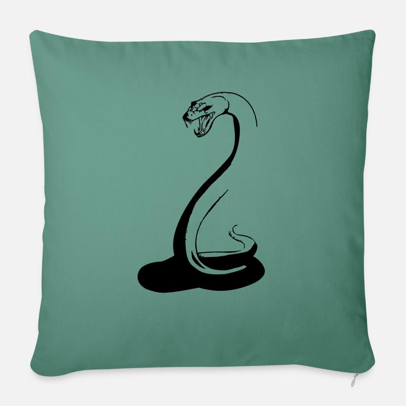 serpent - Housse de coussin décorative 45 x 45 cm - vert sapin