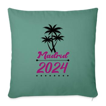 Madrid 2024 - Housse de coussin décorative 45 x 45 cm - vert sapin - Devant