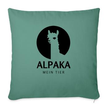 Flauschiges Alpaka-Gefühl - Sofakissenbezug 45 x 45 cm - Tanngrün - Vorne