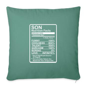 Son Nutritional Values - Sofa pillowcase 17,3'' x 17,3'' (45 x 45 cm) - cypress green - Front