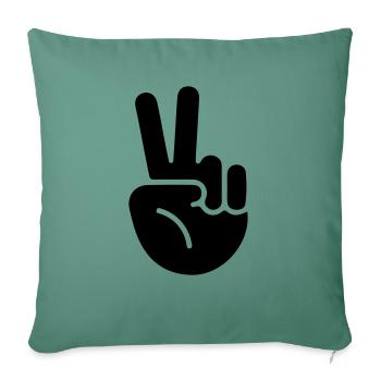 peace hand - Sofakissenbezug 45 x 45 cm - Tanngrün - Vorne