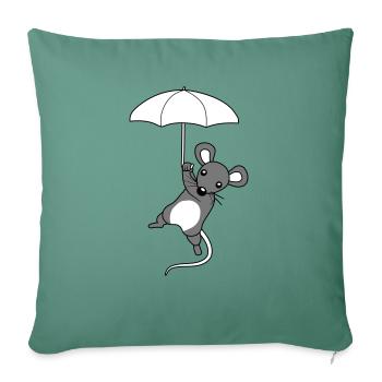 Niedliche fliegende Maus - Sofakissenbezug 45 x 45 cm - Tanngrün - Vorne