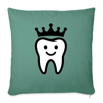 Couronne dentaire - Housse de coussin décorative 45 x 45 cm - vert sapin - Devant