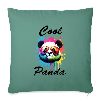 Panda / Animal / Zoo / Bamboo / Wild / Childlike - Sofa pillowcase 17,3'' x 17,3'' (45 x 45 cm) - cypress green - Front