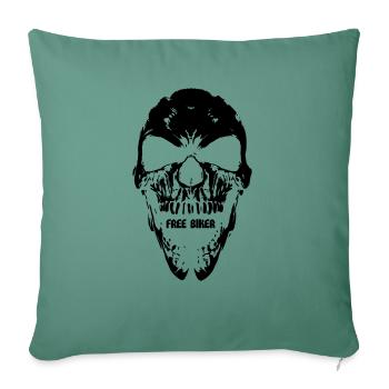 Skull Free Biker - Housse de coussin décorative 45 x 45 cm - vert sapin - Devant