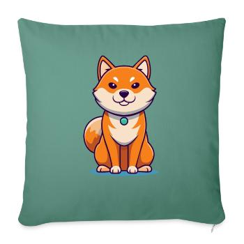 Sly Shiba Inu - Mischief Plotter - Sofa pillowcase 17,3'' x 17,3'' (45 x 45 cm) - cypress green - Front