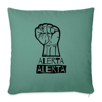 Faust Hoch Alerta Antifasciste Antifa 161 - 02 - Housse de coussin décorative 45 x 45 cm - vert sapin - Devant