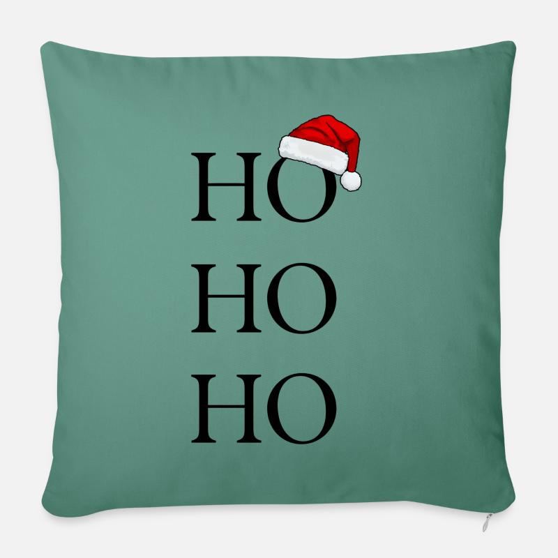 HO HO HO Weihnachtszeit - Weihnachtsgeschenk - Sofakissenbezug 45 x 45 cm - Tanngrün