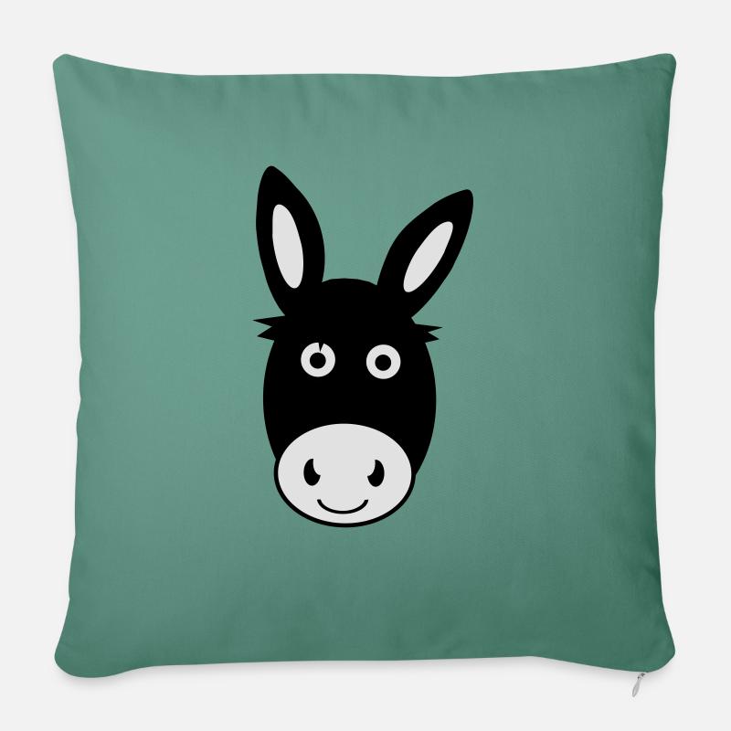 Âne - Housse de coussin décorative 45 x 45 cm - vert sapin