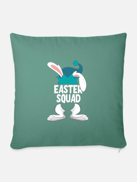Easter Squad Osterhase Elf Kostüm - Sofakissenbezug 45 x 45 cm - Tanngrün