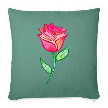 Cloudy Pink - Sofa pillowcase 17,3'' x 17,3'' (45 x 45 cm) - cypress green - Front