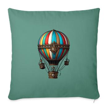 Montgolfière - Housse de coussin décorative 45 x 45 cm - vert sapin - Devant