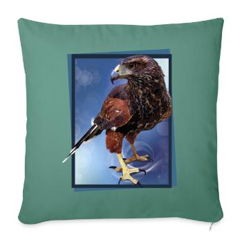 The red-and-black eagle - Sofa pillowcase 17,3'' x 17,3'' (45 x 45 cm) - cypress green - Front