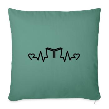 Heart Rate Book Reader, Reader, Books - Sofa pillowcase 17,3'' x 17,3'' (45 x 45 cm) - cypress green - Front