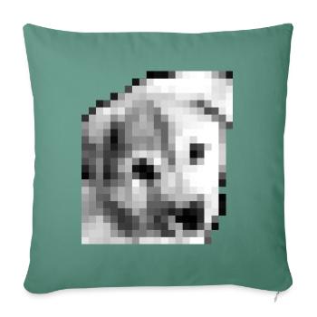 Pixel Jindo Puppy - Sofa pillowcase 17,3'' x 17,3'' (45 x 45 cm) - cypress green - Front