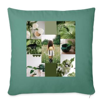 happy lifestyle | grüne trendy Collage - Sofakissenbezug 45 x 45 cm - Tanngrün - Vorne